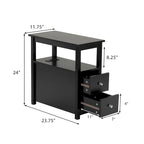 Schmaler MDF-Beistelltisch mit Ladestation
