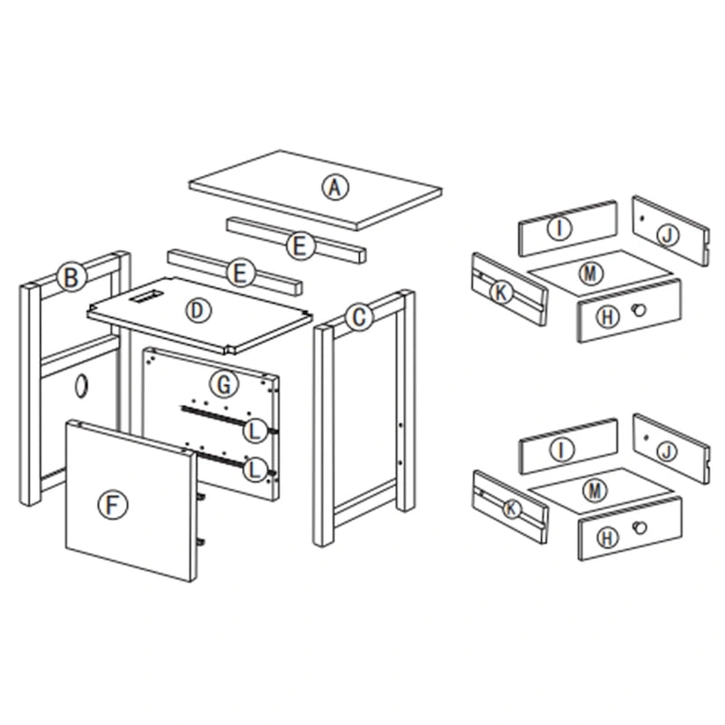 Schmaler MDF-Beistelltisch mit Ladestation