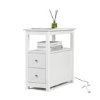 Schmaler MDF-Beistelltisch mit Ladestation