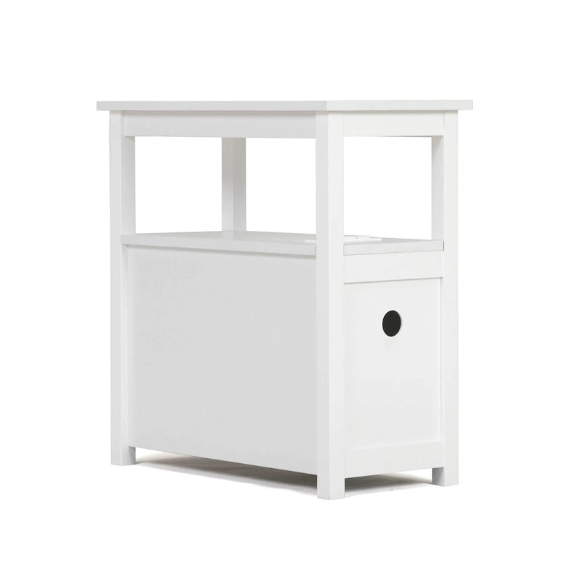 Schmaler MDF-Beistelltisch mit Ladestation