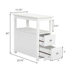 Schmaler MDF-Beistelltisch mit Ladestation