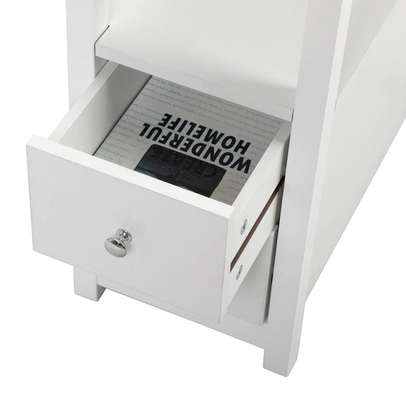 Schmaler MDF-Beistelltisch mit Ladestation
