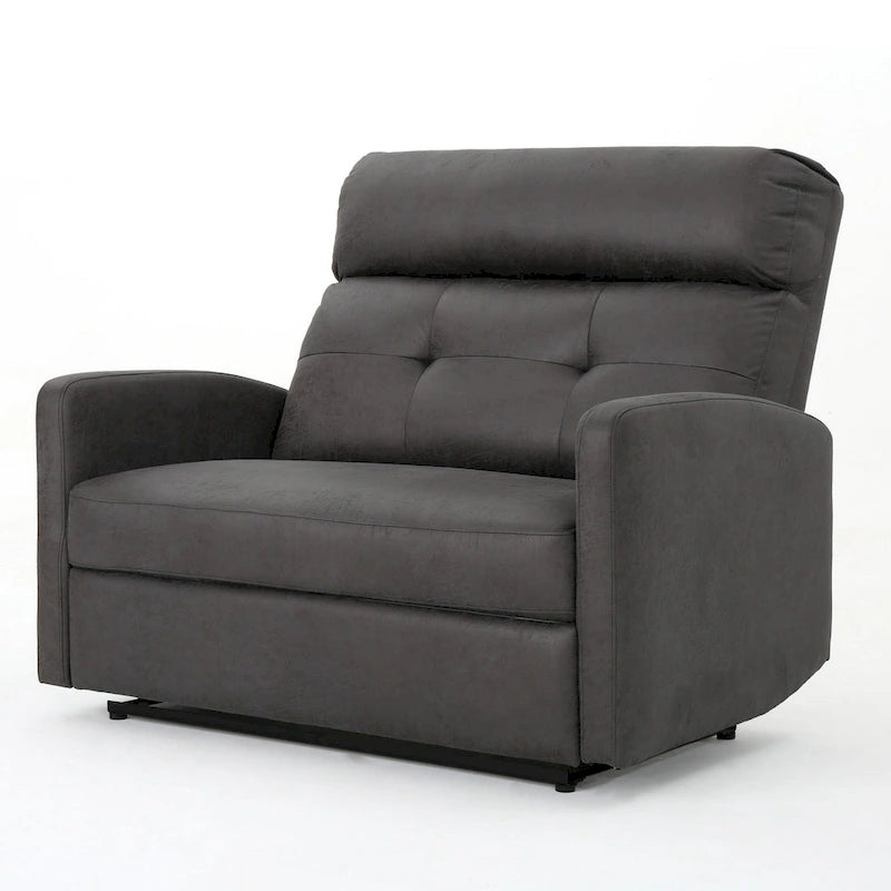Sillón reclinable eléctrico gris pizarra con respaldo capitoné