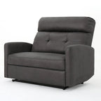 Sillón reclinable eléctrico gris pizarra con respaldo capitoné