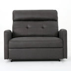 Sillón reclinable eléctrico gris pizarra con respaldo capitoné
