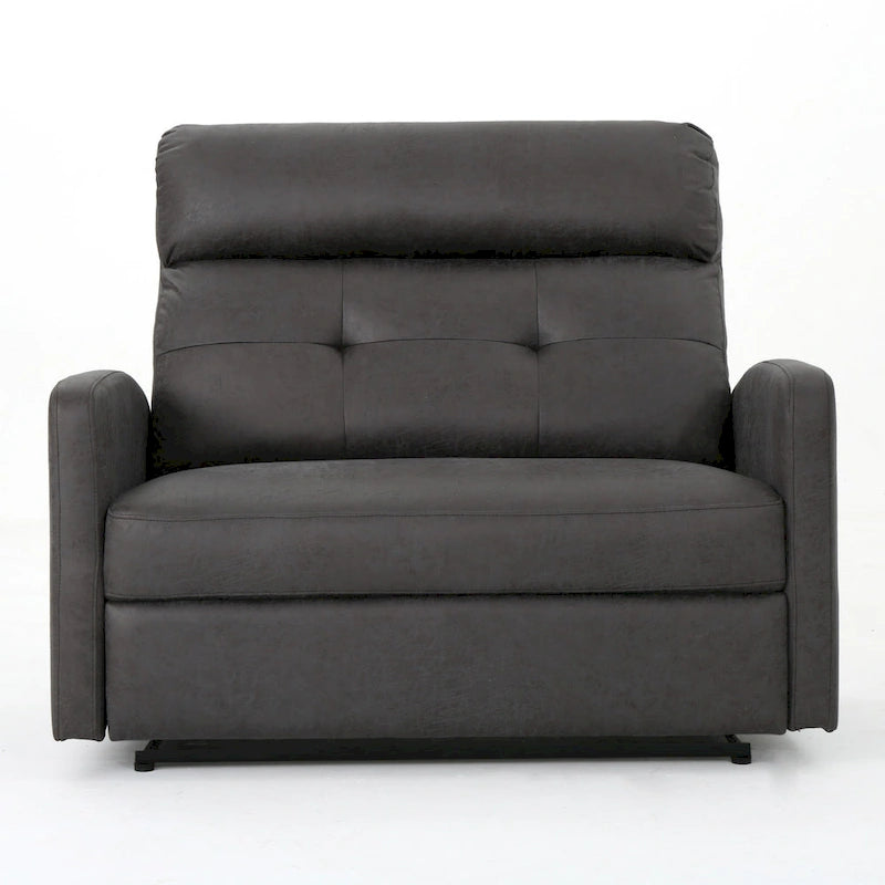 Sillón reclinable eléctrico gris pizarra con respaldo capitoné