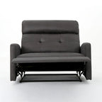 Sillón reclinable eléctrico gris pizarra con respaldo capitoné