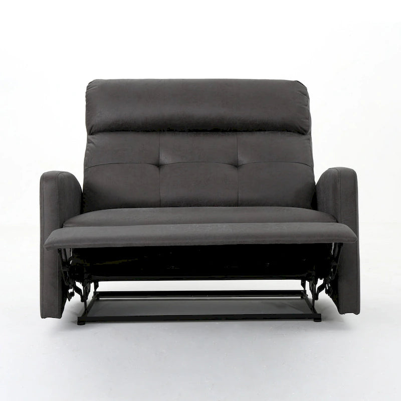 Sillón reclinable eléctrico gris pizarra con respaldo capitoné