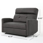 Sillón reclinable eléctrico gris pizarra con respaldo capitoné
