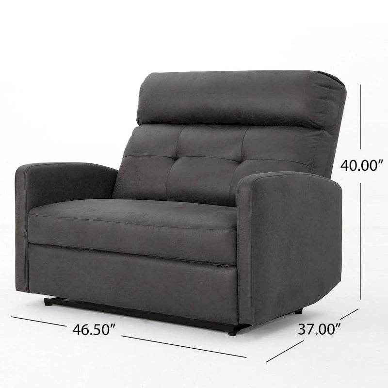 Sillón reclinable eléctrico gris pizarra con respaldo capitoné