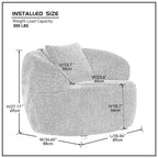 Sillón giratorio tipo barril tapizado en naranja
