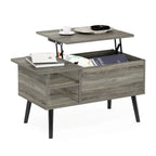Table basse relevable avec rangement dissimulé et pieds en bois