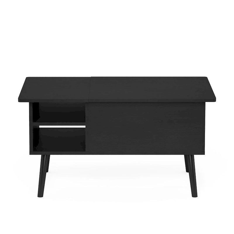 Table basse relevable avec rangement dissimulé et pieds en bois
