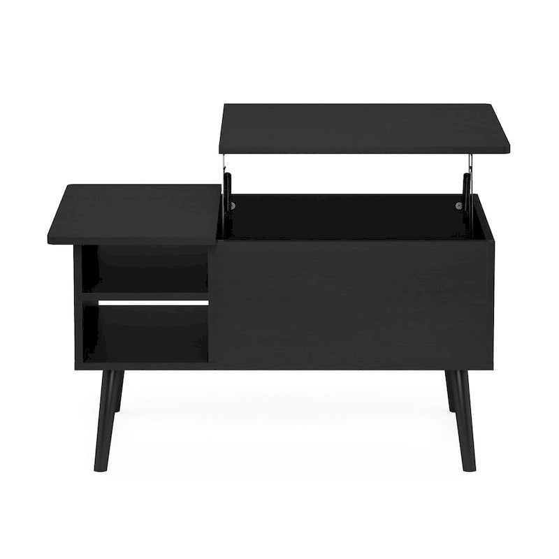 Table basse relevable avec rangement dissimulé et pieds en bois