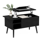 Table basse relevable avec rangement dissimulé et pieds en bois