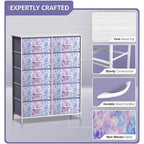 Cassettiera in tessuto a 10 cassetti - tie-dye viola