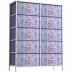 Cassettiera in tessuto a 10 cassetti - tie-dye viola