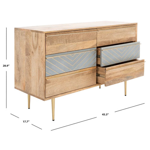 SAFAVIEH Couture Hindrike Cement 6-Drawer Dresser