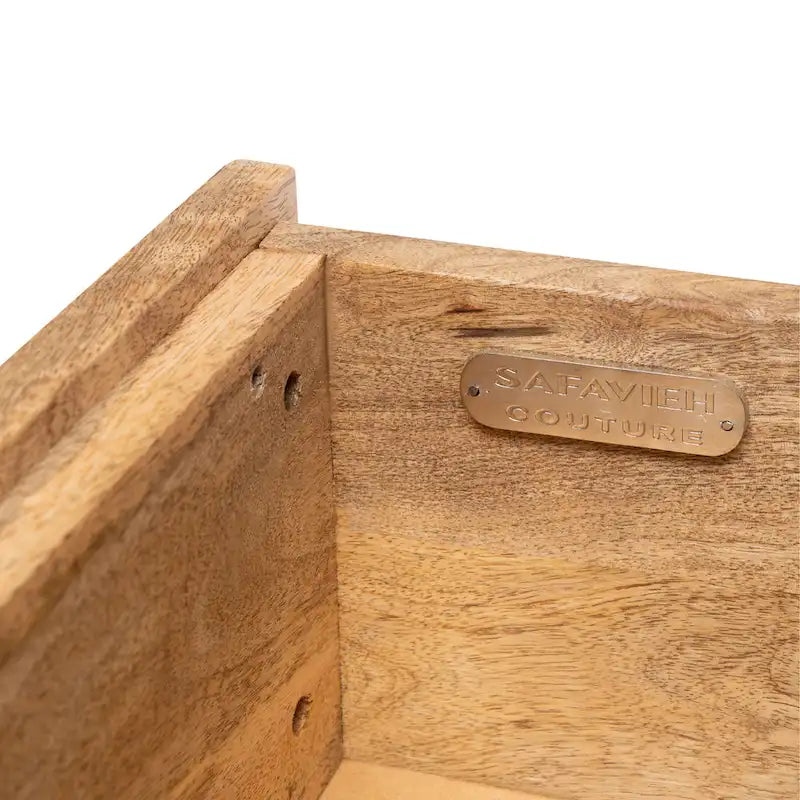 Kommode mit 6 Schubladen in Zementoptik und Naturholz