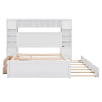 Cama de madera tamaño Queen con almacenamiento y cama nido, espresso