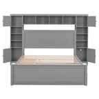 Cama de madera tamaño Queen con almacenamiento y cama nido, espresso