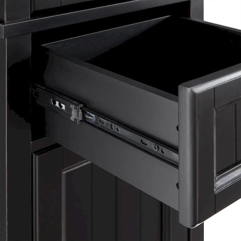 Alto mobiletto contenitore in lino con cassetto