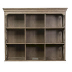 Credenza con alzata color tortora mélange e nove ripiani fissi