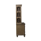 Credenza con alzata color tortora mélange e nove ripiani fissi