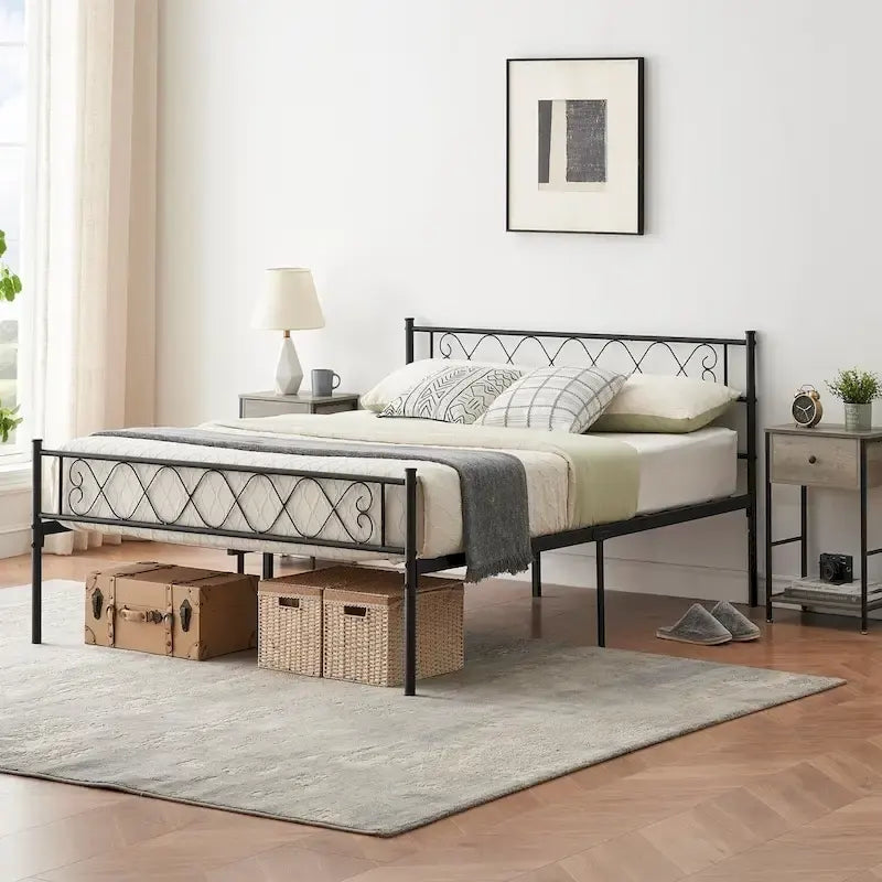 Estructura de cama de plataforma de metal