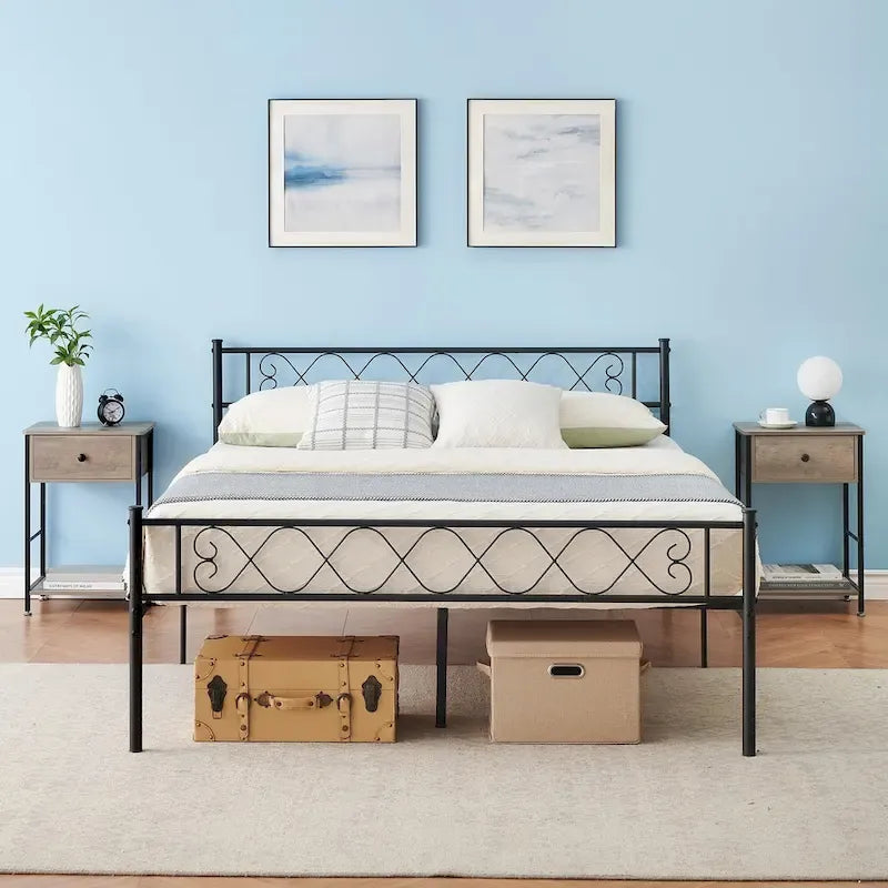 Estructura de cama de plataforma de metal