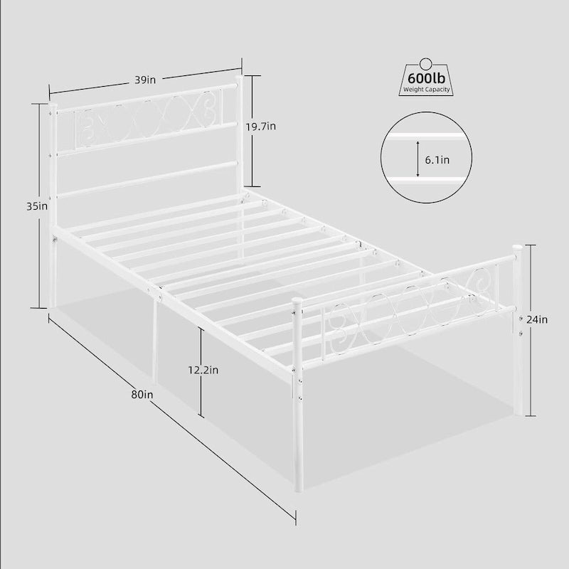 Struttura letto in metallo