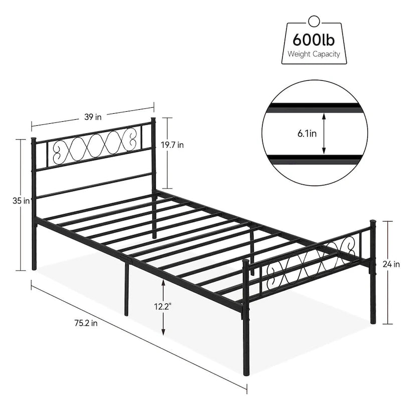 Struttura letto in metallo