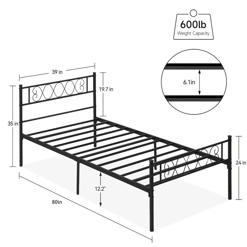 Struttura letto in metallo
