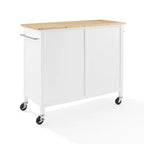 Kücheninsel mit Holzplatte, Schrank und drei Schubladen