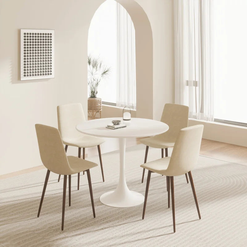 Mesa de comedor redonda de 31.5 pulgadas con base de pedestal