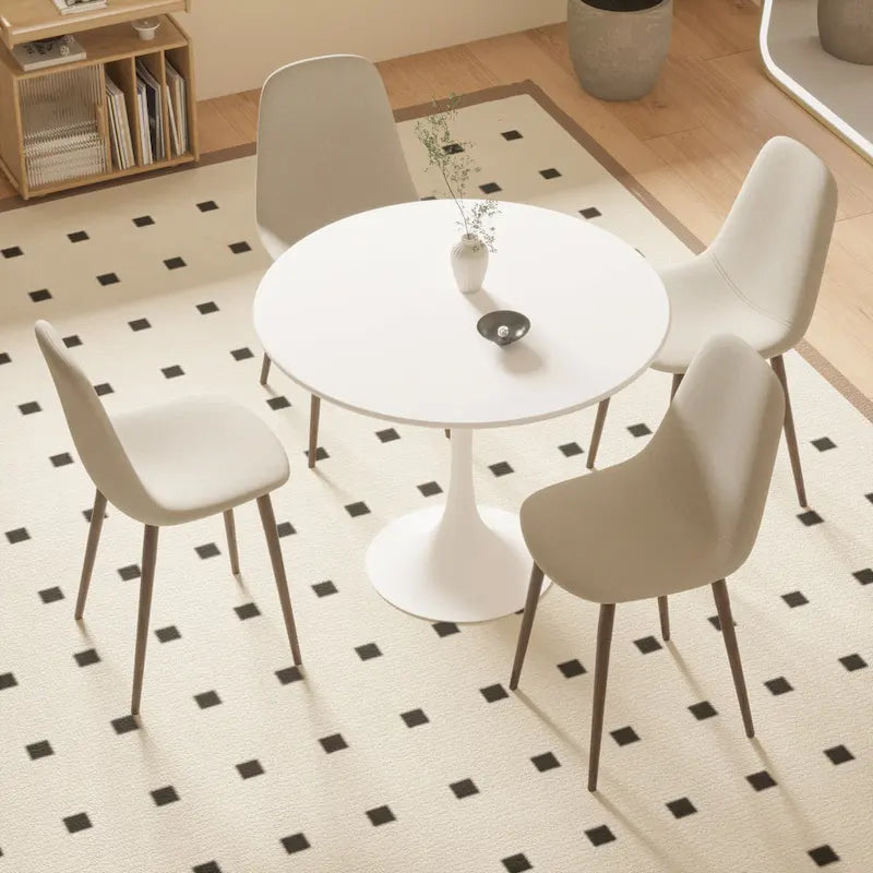 Mesa de comedor redonda de 31.5 pulgadas con base de pedestal