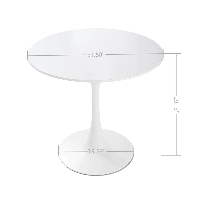 Mesa de comedor redonda de 31.5 pulgadas con base de pedestal
