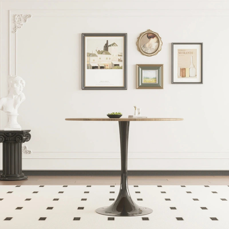 Mesa de comedor redonda de 31.5 pulgadas con base de pedestal