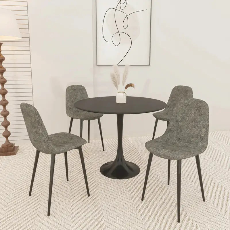 Mesa de comedor redonda de 31.5 pulgadas con base de pedestal