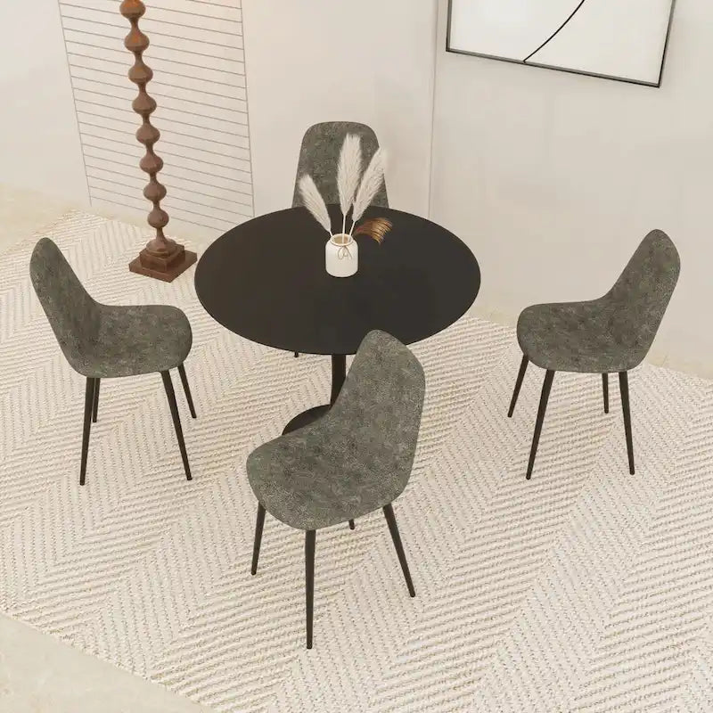 Mesa de comedor redonda de 31.5 pulgadas con base de pedestal