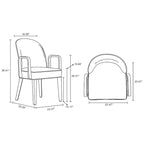 Fauteuil de salle à manger rembourré en similicuir et velours
