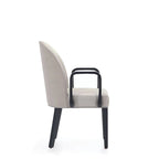 Fauteuil de salle à manger rembourré en similicuir et velours
