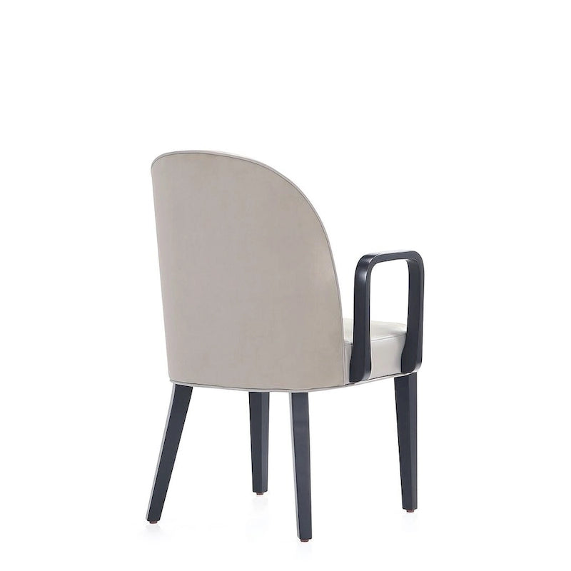 Fauteuil de salle à manger rembourré en similicuir et velours