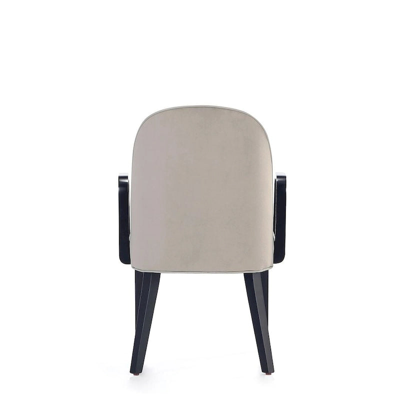 Fauteuil de salle à manger rembourré en similicuir et velours