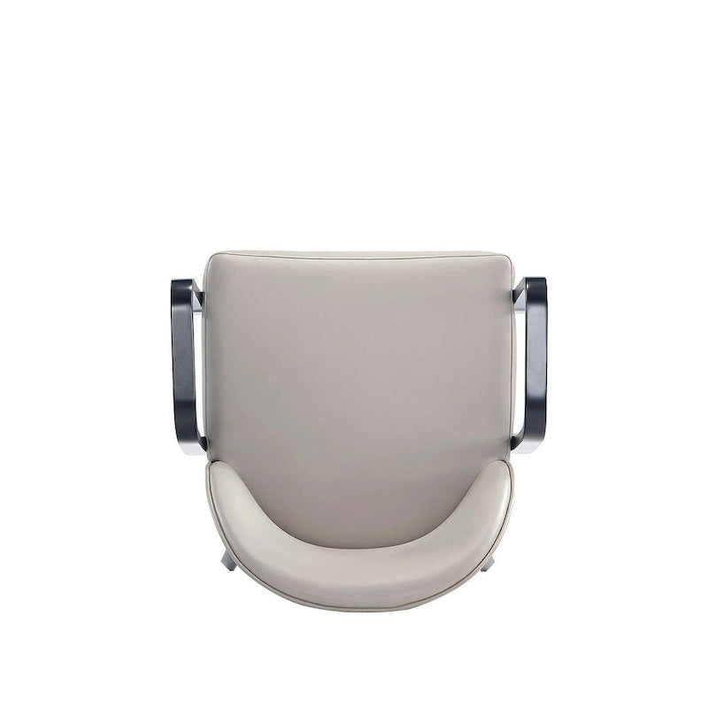 Fauteuil de salle à manger rembourré en similicuir et velours