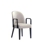 Fauteuil de salle à manger rembourré en similicuir et velours