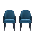 Fauteuil de salle à manger rembourré en similicuir et velours