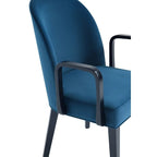 Fauteuil de salle à manger rembourré en similicuir et velours