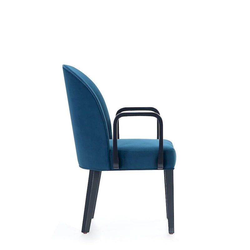 Fauteuil de salle à manger rembourré en similicuir et velours