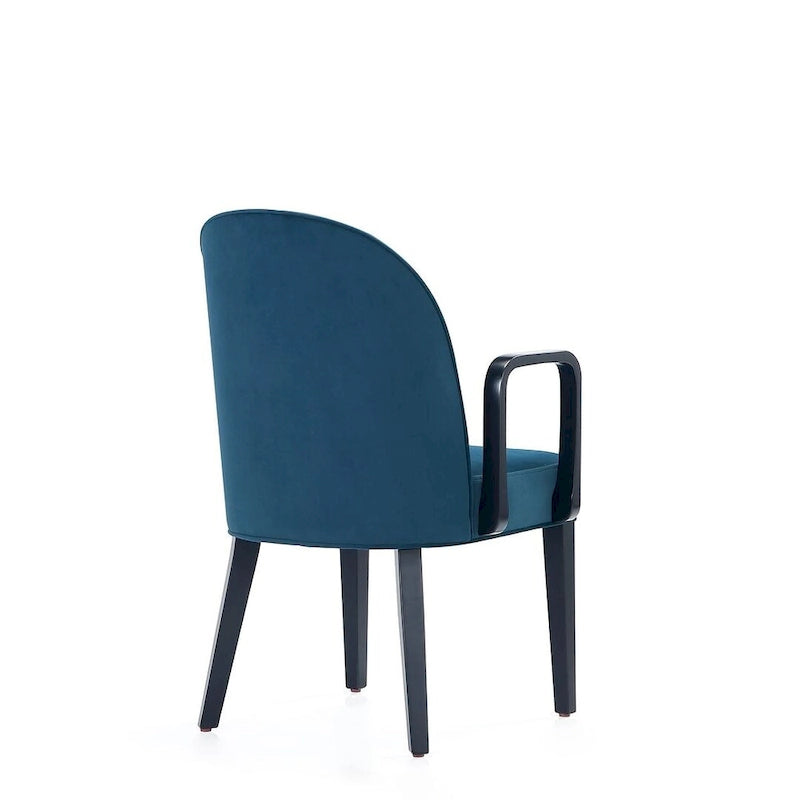 Fauteuil de salle à manger rembourré en similicuir et velours